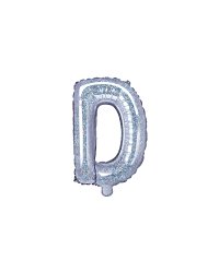 Foil Balloon Letter ''D'', 35cm, holographic