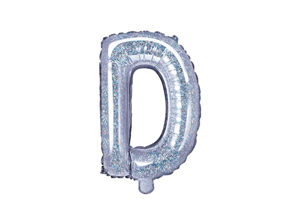 Foil Balloon Letter ''D'', 35cm, holographic