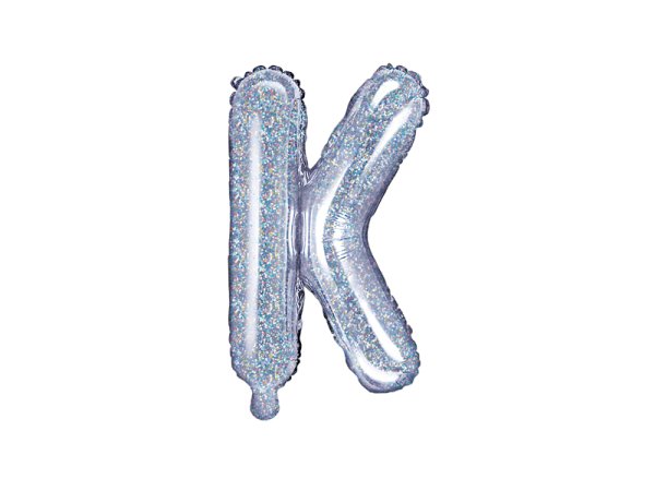 Foil Balloon Letter ''K'', 35cm, holographic