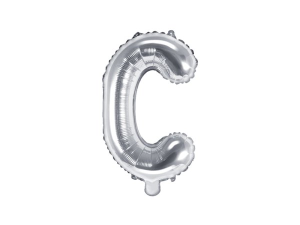 Foil Balloon Letter ''C'', 35cm, silver