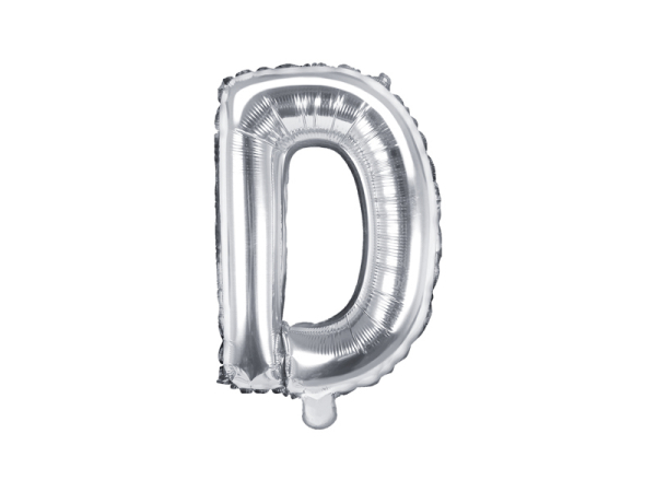 Foil Balloon Letter ''D'', 35cm, silver