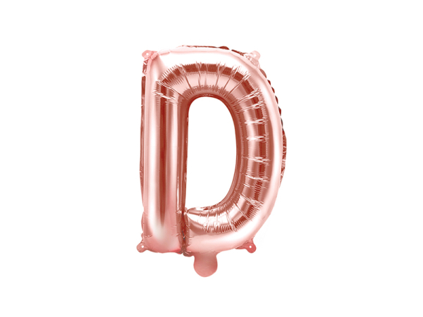 Foil Balloon Letter ''D'', 35cm, rose gold