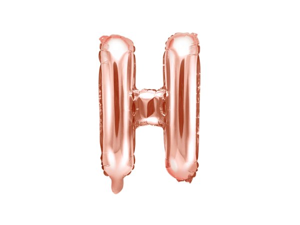 Foil Balloon Letter ''H'', 35cm, rose gold