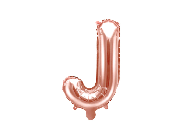 Foil Balloon Letter ''J'', 35cm, rose gold