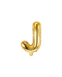 Foil Balloon Letter ''J'', 35cm, gold