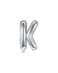 Foil Balloon Letter ''K'', 35cm, silver