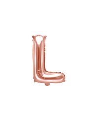 Foil Balloon Letter ''L'', 35cm, rose gold