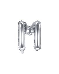 Foil Balloon Letter ''M'', 35cm, silver