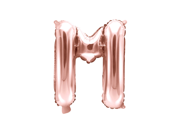 Foil Balloon Letter ''M'', 35cm, rose gold