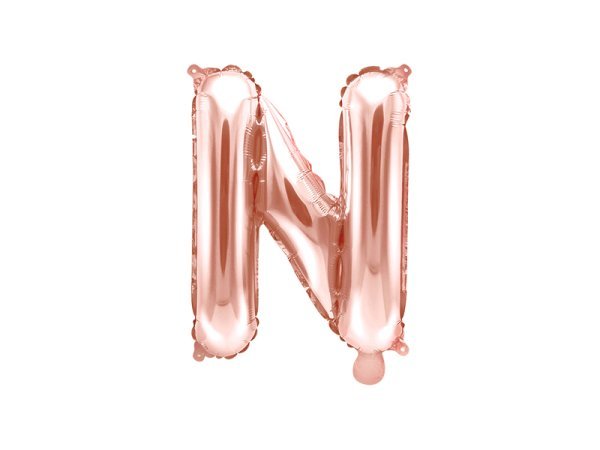 Foil Balloon Letter ''N'', 35cm, rose gold