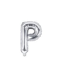 Foil Balloon Letter ''P'', 35cm, silver, 1piece