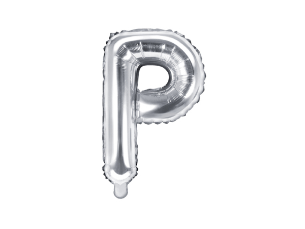 Foil Balloon Letter ''P'', 35cm, silver, 1piece