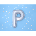 Foil Balloon Letter ''P'', 35cm, silver, 1piece