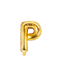 Foil Balloon Letter ''P'', 35cm, gold, 1piece