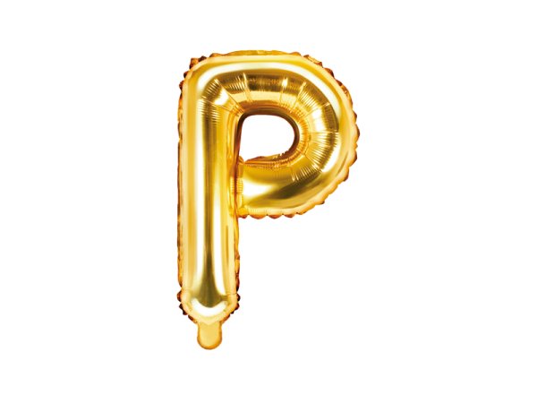 Foil Balloon Letter ''P'', 35cm, gold, 1piece