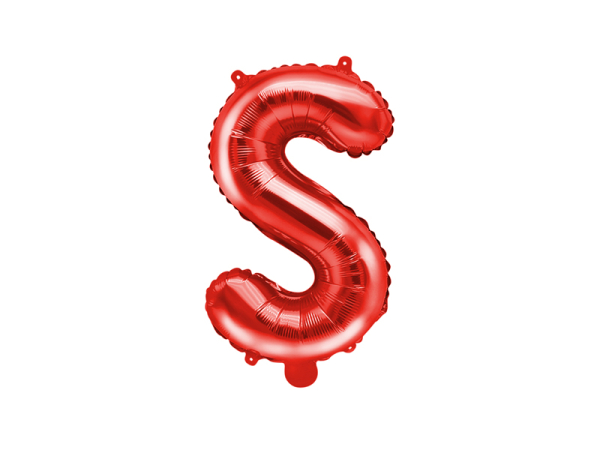 Foil Balloon Letter ''S'', 35cm, red