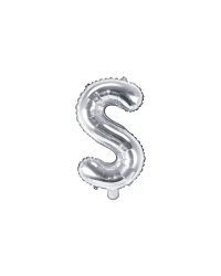 Foil Balloon Letter ''S'', 35cm, silver