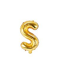 Foil Balloon Letter ''S'', 35cm, gold