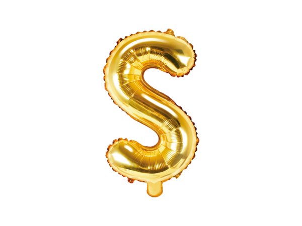 Foil Balloon Letter ''S'', 35cm, gold