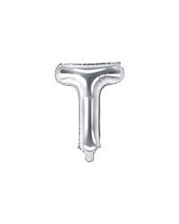 Foil Balloon Letter ''T'', 35cm, silver