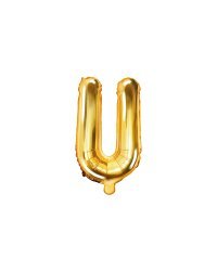 Foil Balloon Letter ''U'', 35cm, gold