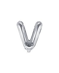 Foil Balloon Letter ''V'', 35cm, silver