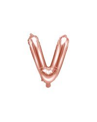 Foil Balloon Letter ''V'', 35cm, rose gold