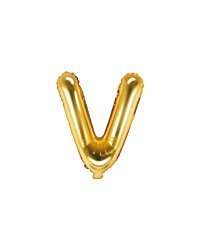 Foil Balloon Letter ''V'', 35cm, gold