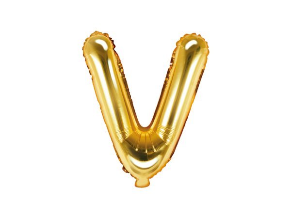 Foil Balloon Letter ''V'', 35cm, gold