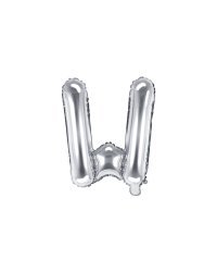 Foil Balloon Letter ''W'', 35cm, silver