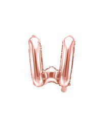 Foil Balloon Letter ''W'', 35cm, rose gold