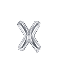 Foil Balloon Letter ''X'', 35cm, silver