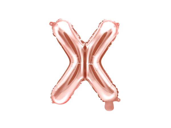 Foil Balloon Letter ''X'', 35cm, rose gold