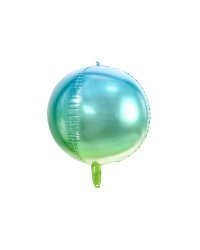 Foil Balloon Ombre Ball, blue and green, 35cm