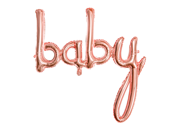 Foil balloon Baby, rose gold, 73.5x75.5cm