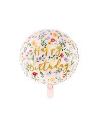 Foil balloon Happy Birthday, 35cm, light pink