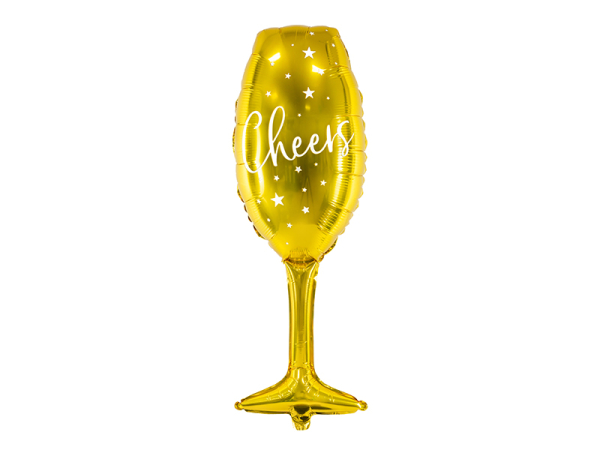 Foil balloon Glass, 28x80cm, gold