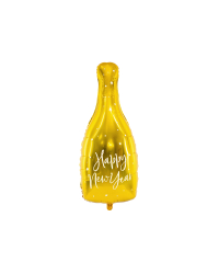 Foil balloon Bottle - Happy New Year, 32x82cm, gold