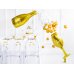 Foil balloon Bottle - Happy New Year, 32x82cm, gold