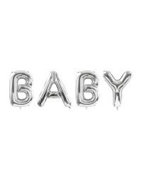 Foil balloon Baby, 262x86cm, silver