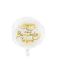 Foil balloon Happy Birthday To You, 35cm, white