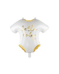 Foil balloon Baby romper - Hello Baby, 51x45cm, white