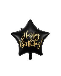 Foil balloon Happy Birthday, 40cm, black