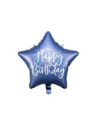 Foil balloon Happy Birthday, 40cm, navy blue