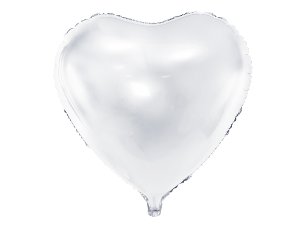 Foil Balloon Heart, 45cm, white