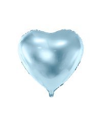 Foil Balloon Heart, 45cm, sky-blue