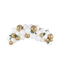 Balloon garland - white and gold, 200cm (1 pkt / 60 pc.)