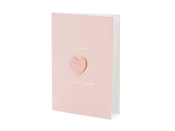 Card with enamel pin Mom, 10.5x14.8cm