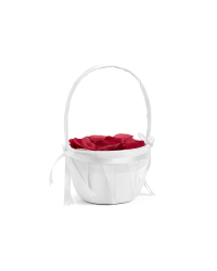 Wedding basket for rose petals or coins, white