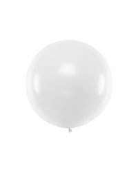 Round Balloon 1m, Pastel White